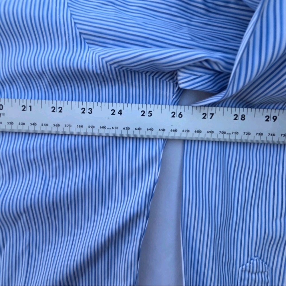 Brooks Brothers Mens Button-Down Shirt XL Blue White Stripe Cotton - Picture 4 of 8